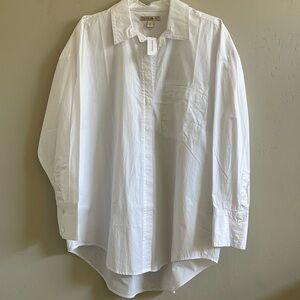 Banana Republic Crisp White oversized button up shirt s L
